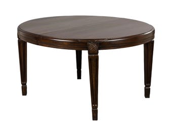 1940s French Art Deco Oval Maple Dining Table