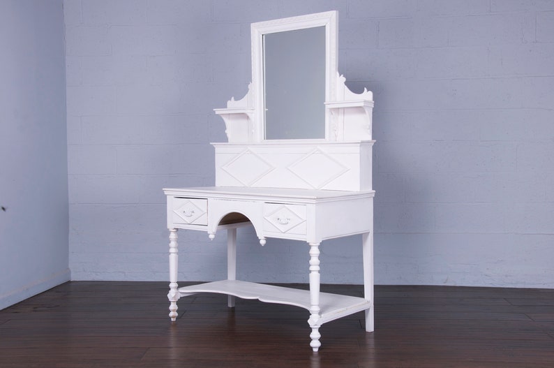 Antique Country French Provincial White Vanity image 5