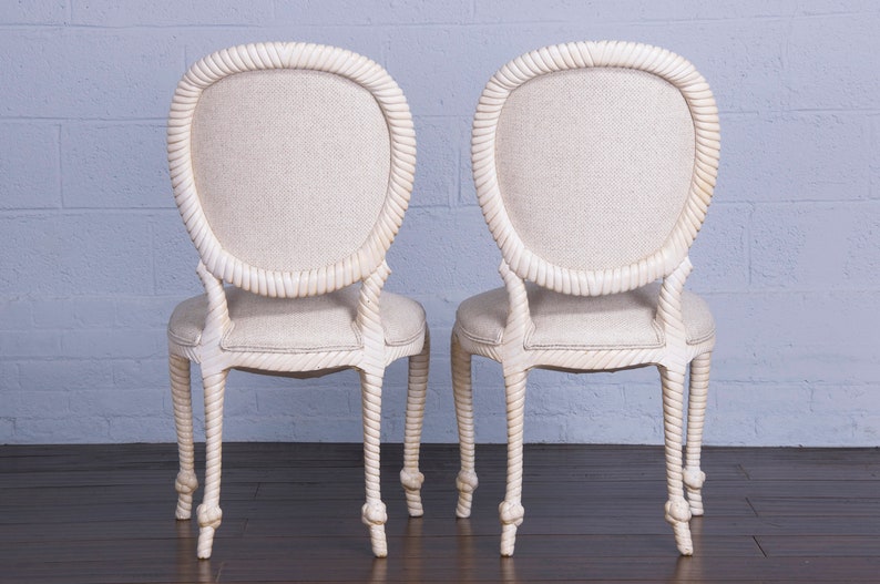 Napoleon III Style Faux Rope Painted Dining Chairs Set of 6 image 10