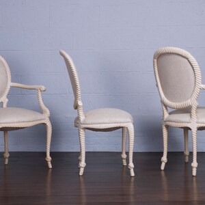 Napoleon III Style Faux Rope Painted Dining Chairs Set of 6 image 4