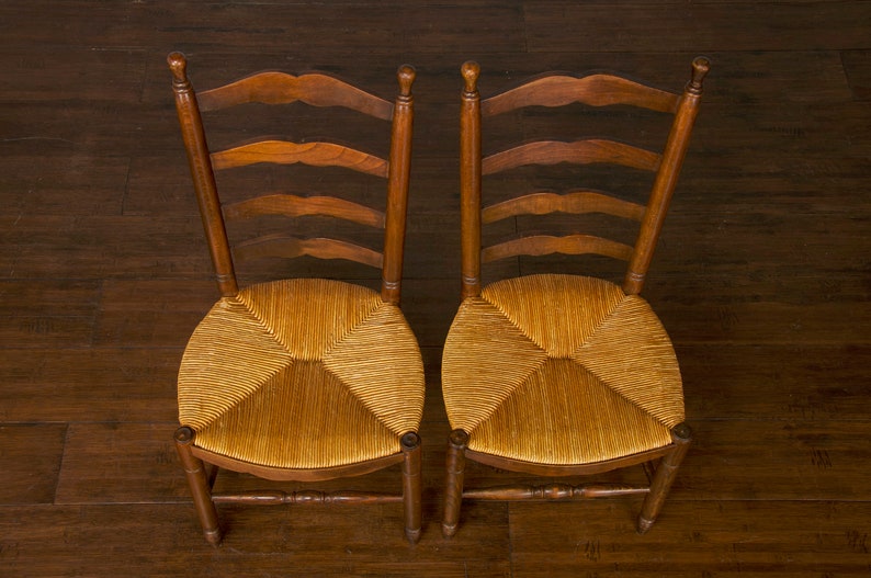 Vintage Country French Provincial Farmhouse Ladder Back Maple Etsy