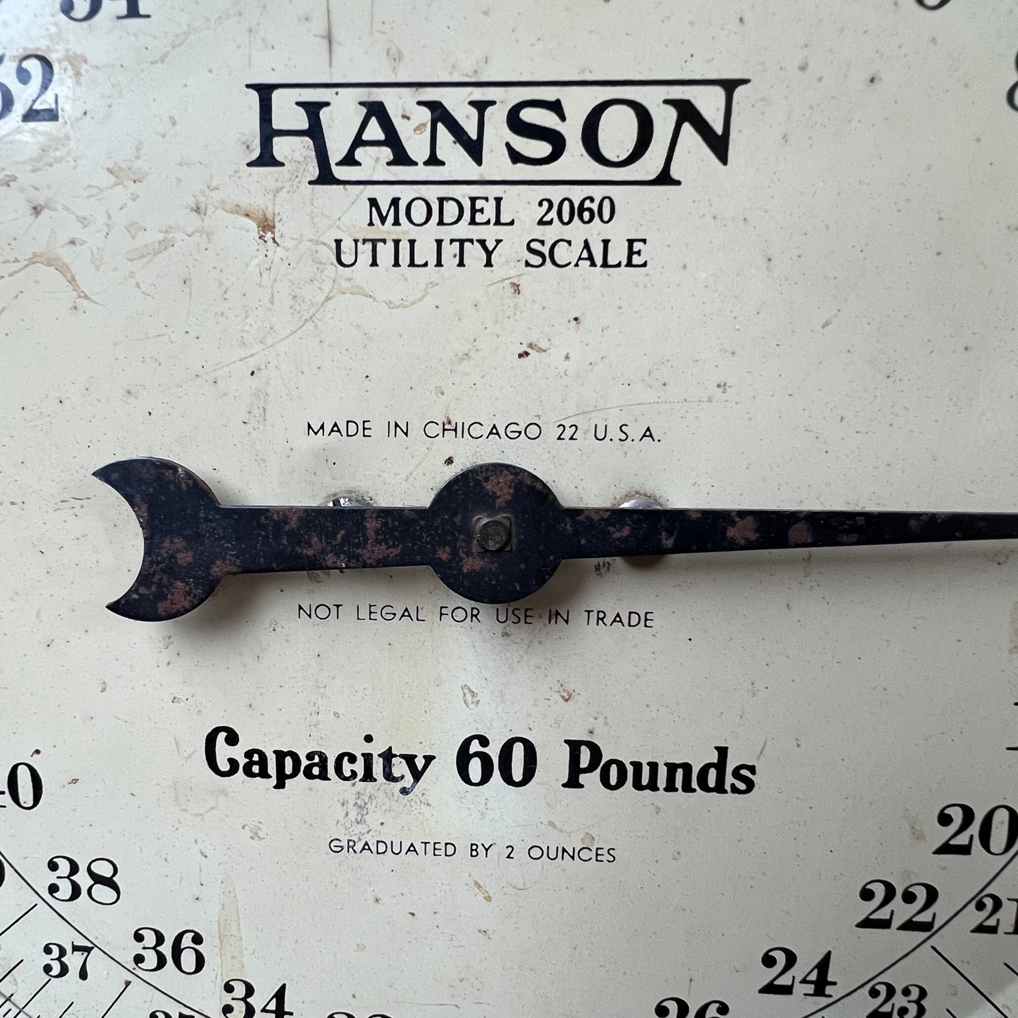 アンティーク ハンソン 60ポンド ユーティリティスケール、素朴な農家