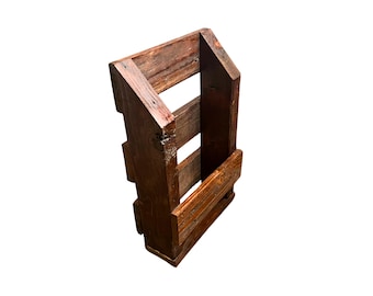 Vintage Rustic Wood Wall Cupboard, Bottle Storage, Farmhouse Decor