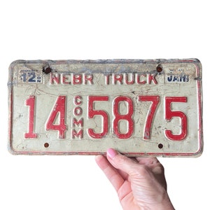 1969 Nebraska Truck License Plate, Commercial Plate, FREE Shipping, NE, Plate Number - 14 COMM 5875, Grand Canyon State... VintageCharmHouse