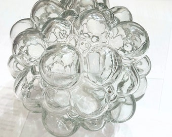 Mid Century Bubble Glass Pendant/ Vintage Glass Chandelier/ by