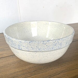 Vintage Heavy Pottery Bowl Blue Heart, Glazed, Hand Thrown, 1990s, Farmhouse, Country Kitchen FREE SHIPPING..... VintageCharmHouse