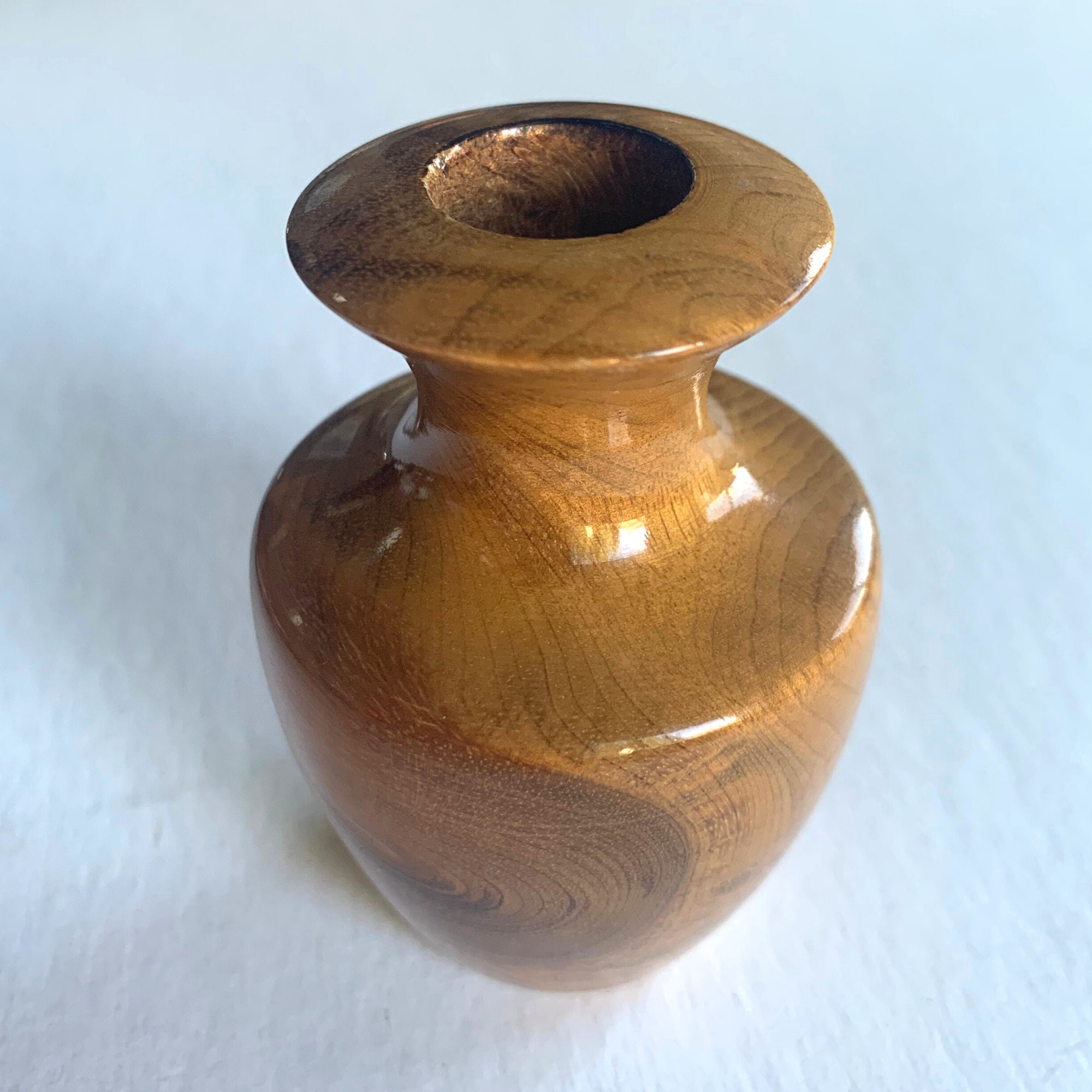 Vintage Lathe Turned Wood Bud Vase Mid Century Flower Vase | Etsy