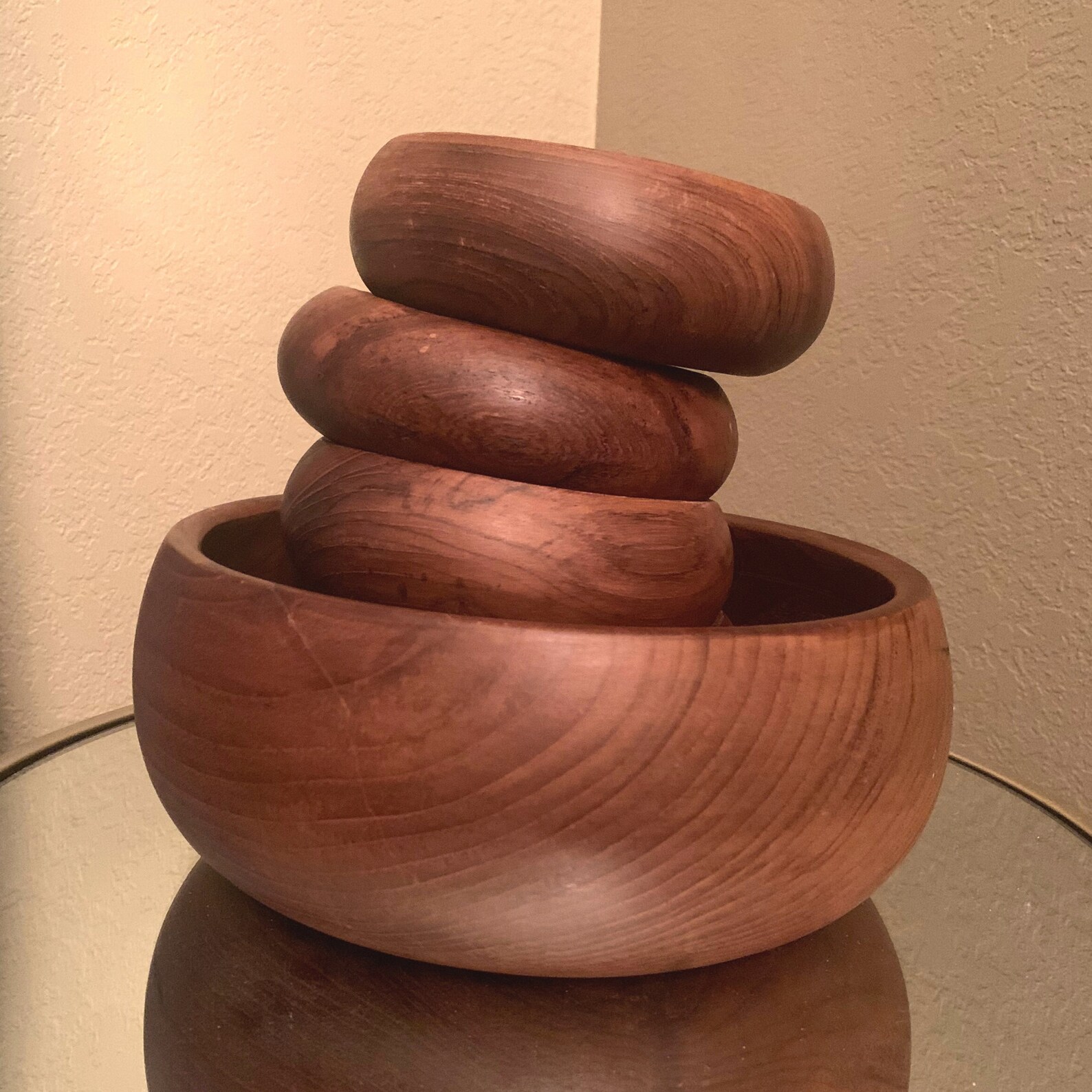 Genuine Teak Wood 5 Piece Salad Bowl Set Made in Thailand Etsy