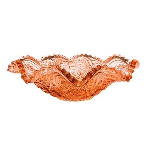 1920s Pink Glass Bowl, Imperial Glass, Ohio, Star and Fan Design, &quot;Nucut&quot; Pattern, Pink Depression Glass, Sawtooth... VintageCharmHouse
