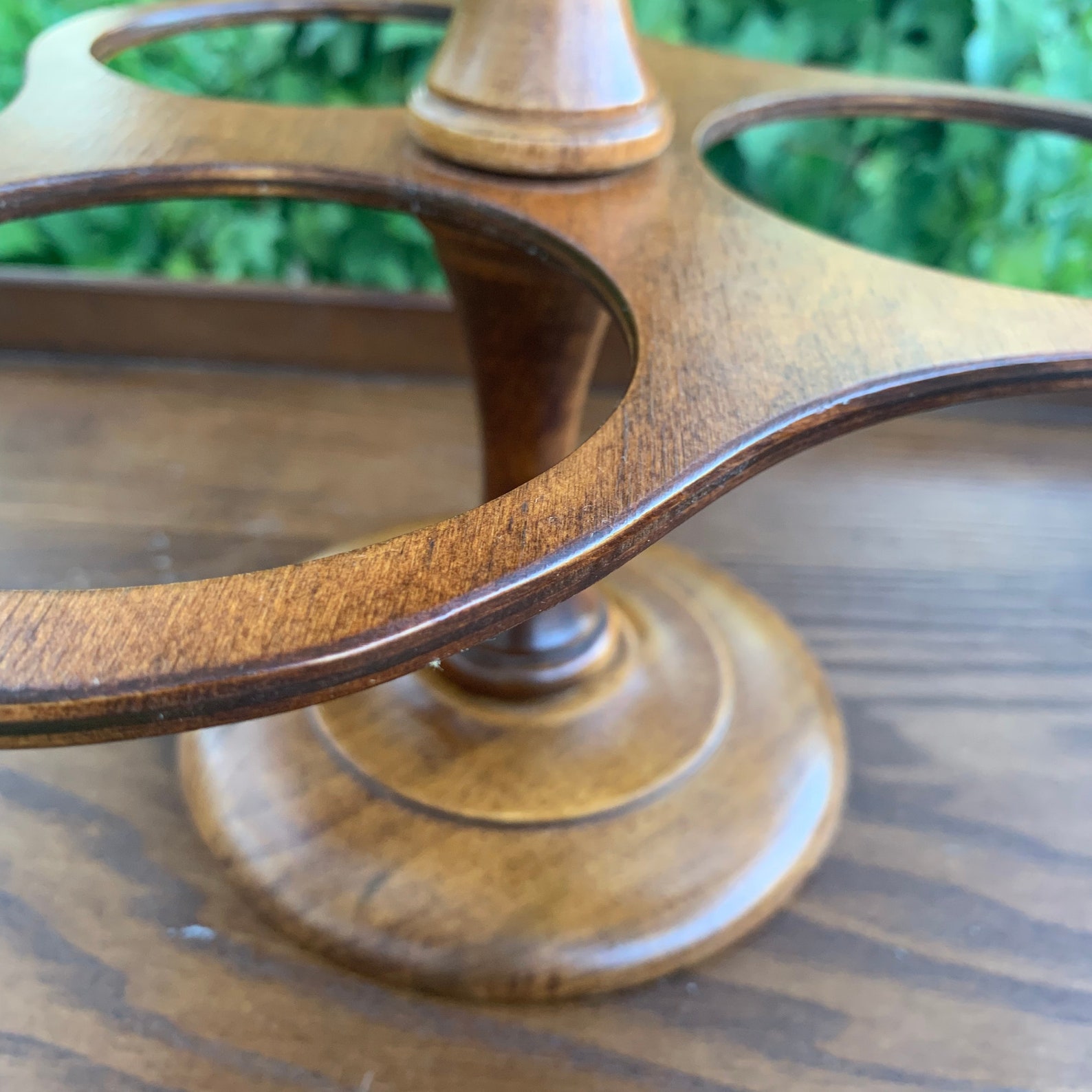 1970s Wood Condiment Lazy Susan Side Dish Server Solid Wood Etsy