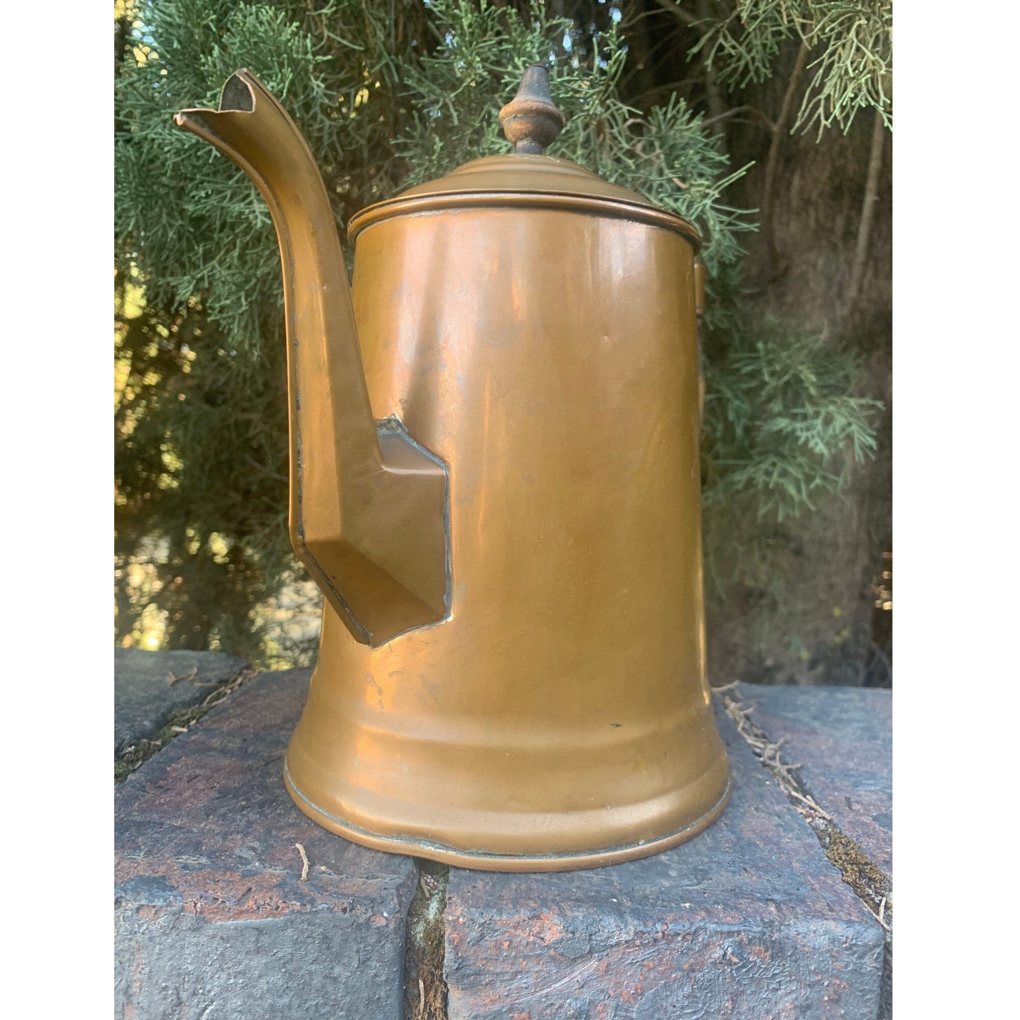 Vintage Solid Copper Kettle with Nickel Lining and Solid Brass soldered
