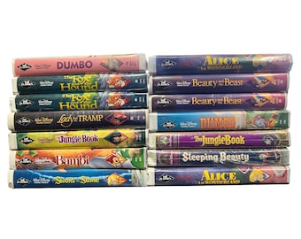 Vintage Walt Disney VHS Tapes, Black Diamond Classics, 1980s-90s