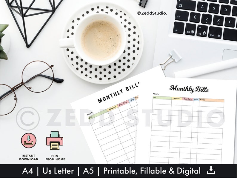 Editable Monthly Bill Tracker Printable Tracker Payment - Etsy UK