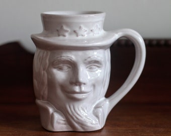 Uncle Sam 1976 White Frankoma Pottery Mug