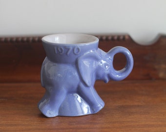 1970s Frankoma Pottery GOP Elephant Political Mugs