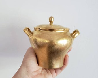 Antique Pickard China "All Over Gold" Sugar Bowl with Lid