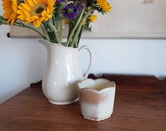 Hexagonal Frankoma Pottery Planter #37 in Desert Gold