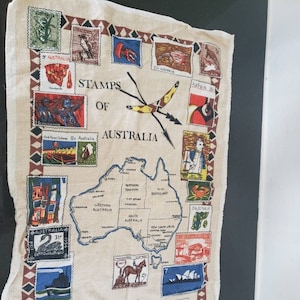 Stamps of Australia Linen Tea Towel