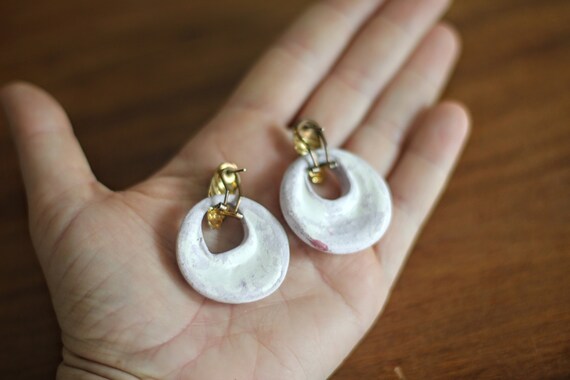 Funky Ceramic Earrings with Brass - image 4