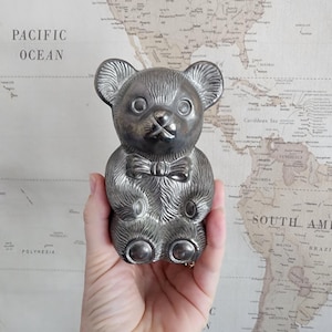Vintage Metal Teddy Bear Bank