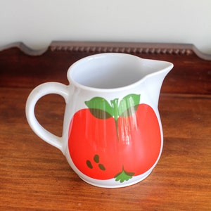 Short and Stout Waechtersbach Pitcher with Apple, Western Germany