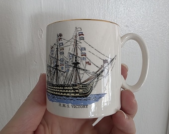 H.M.S. Victory Ship Mini Mug, Lord Nelson Pottery, England