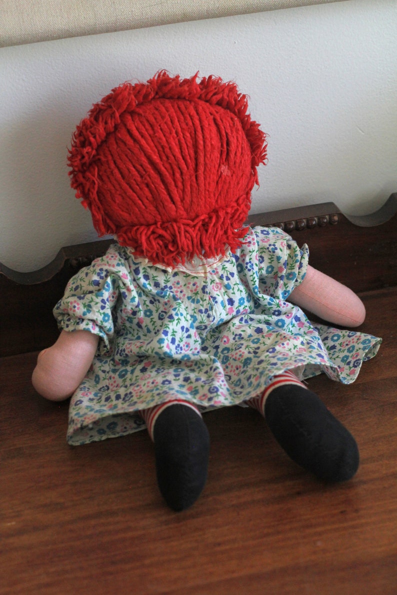 Vintage Raggedy Ann Doll with Button Eye Etsy