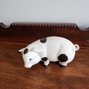 Vintage Handmade Spotted Ceramic Pig