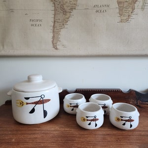 West Bend Bean Pot with Four Bowls