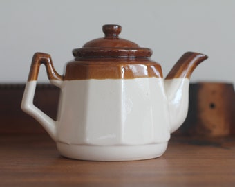 Small Brown and White Mount Clemens Pottery Teapot