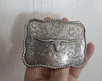 Vintage Buckle with Longhorn Head, Nocona Buckles