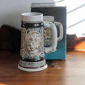 Miniature Sporting Ceramic Beer Stein by Avon, Ceramarte, Made in Brazil, 1983