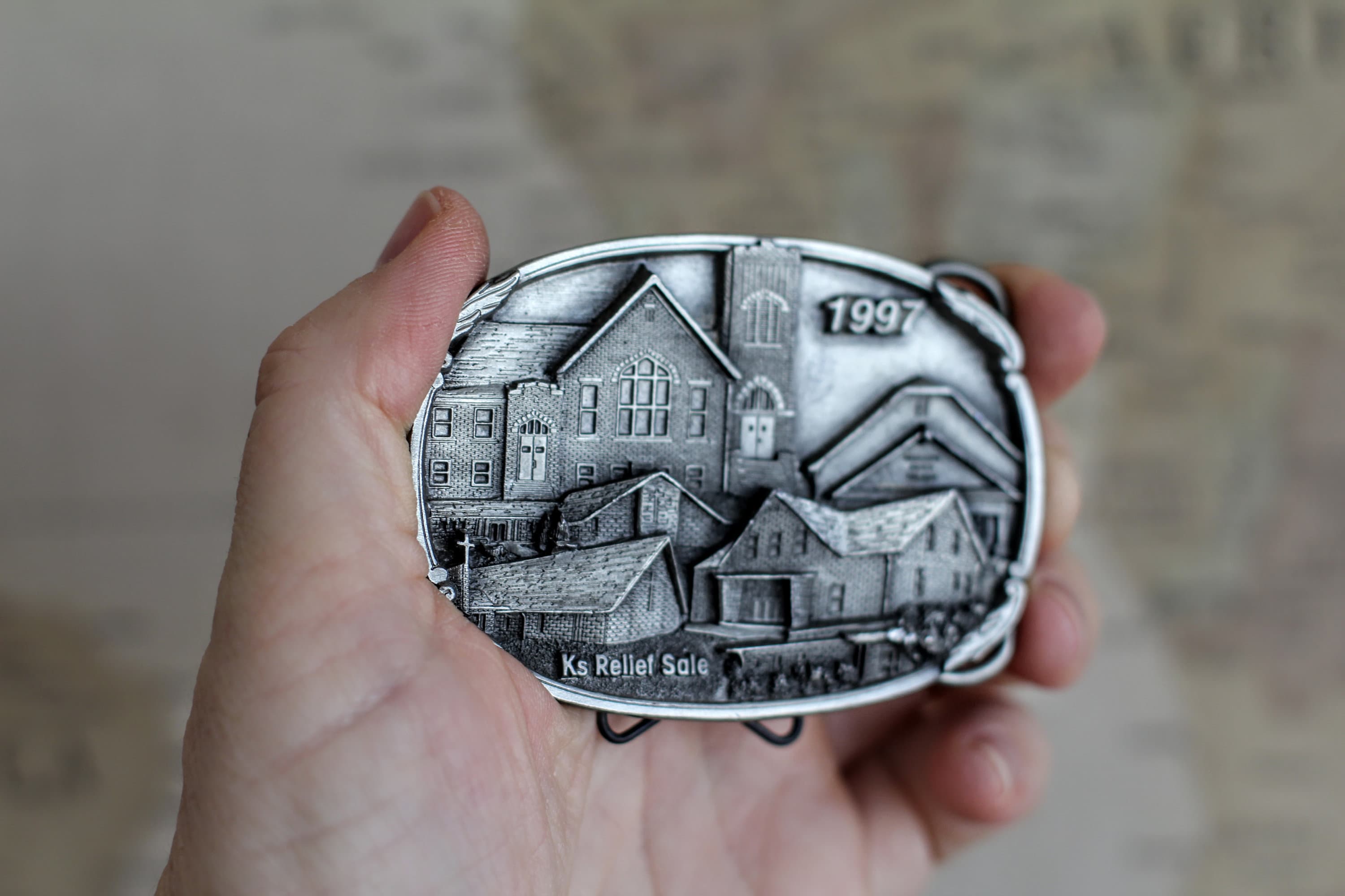 Kansas KS Relief Sale Belt Buckle, 1997