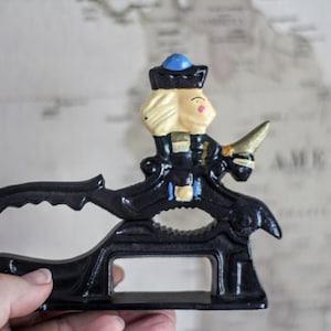 Vintage Cast Iron Nut Cracker Soldier