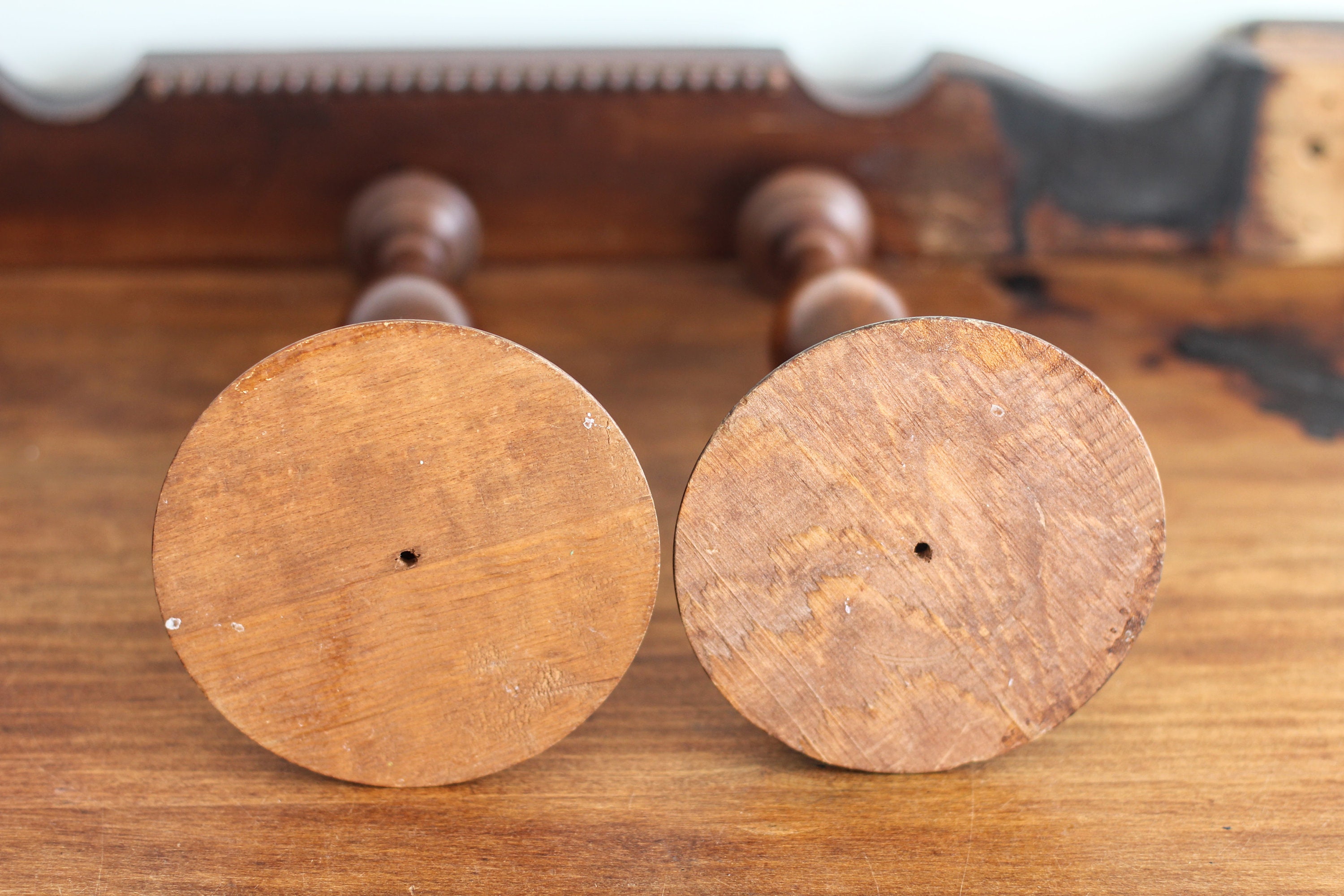 Wooden Candlestick Holders, Set of Two - Etsy
