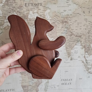 Wood Squirrel Figure with Adjustable Limbs