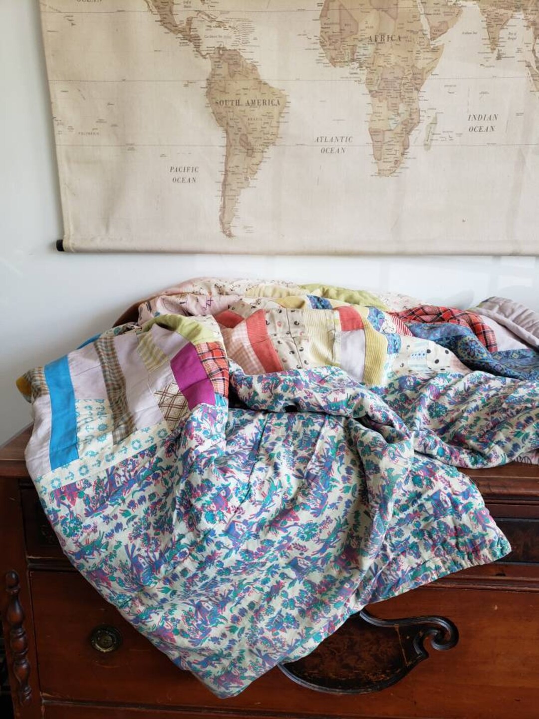 Chunky Boho Patchwork Quilt With Loads of History Etsy