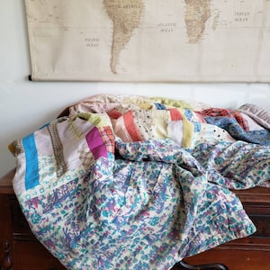Chunky Boho Patchwork Quilt with Loads of History