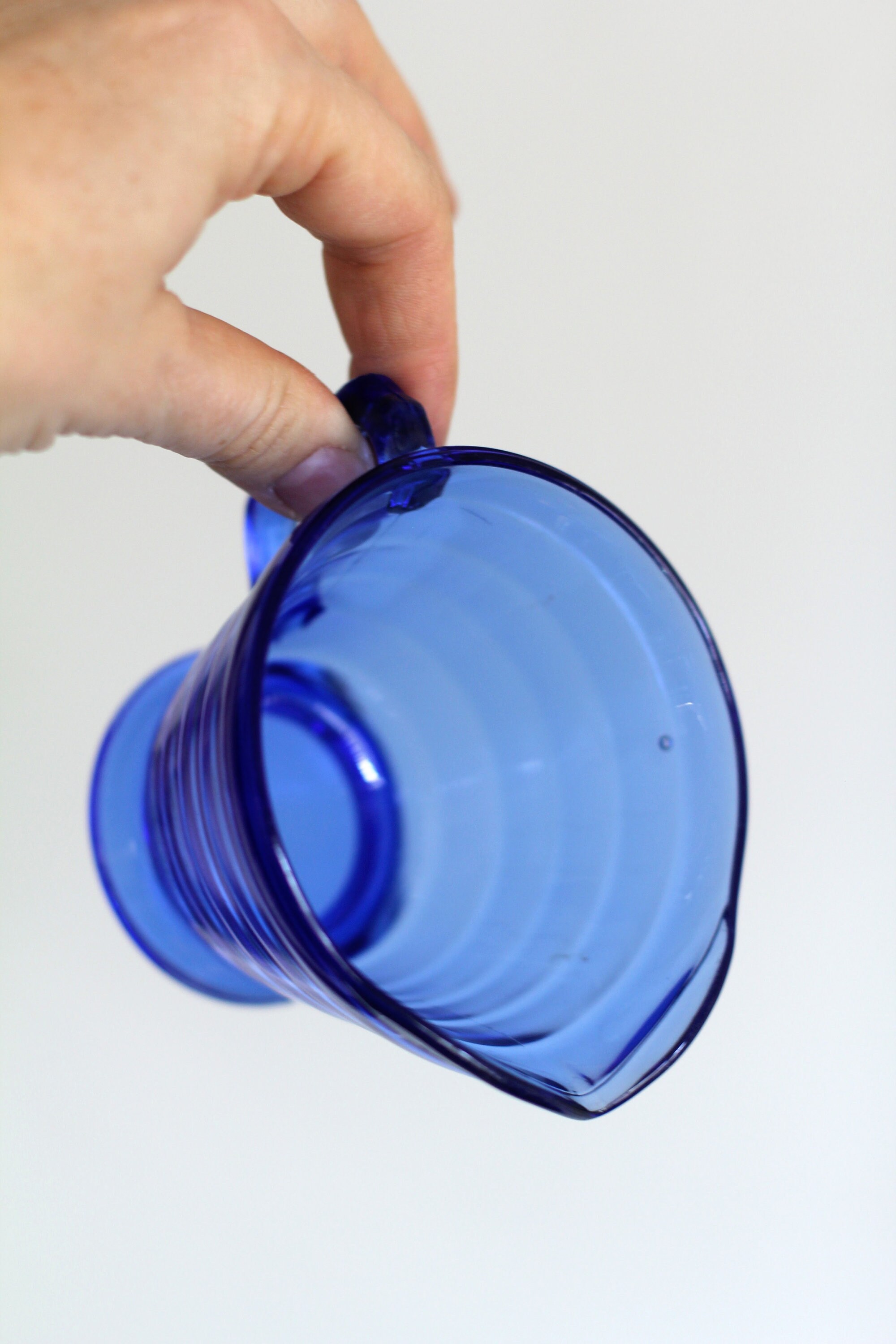 Blue Glass Creamer and Sugar Set Etsy