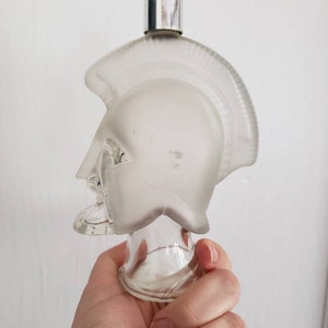 Avon Knight Head Aftershave Bottle, Clear Frosted Glass
