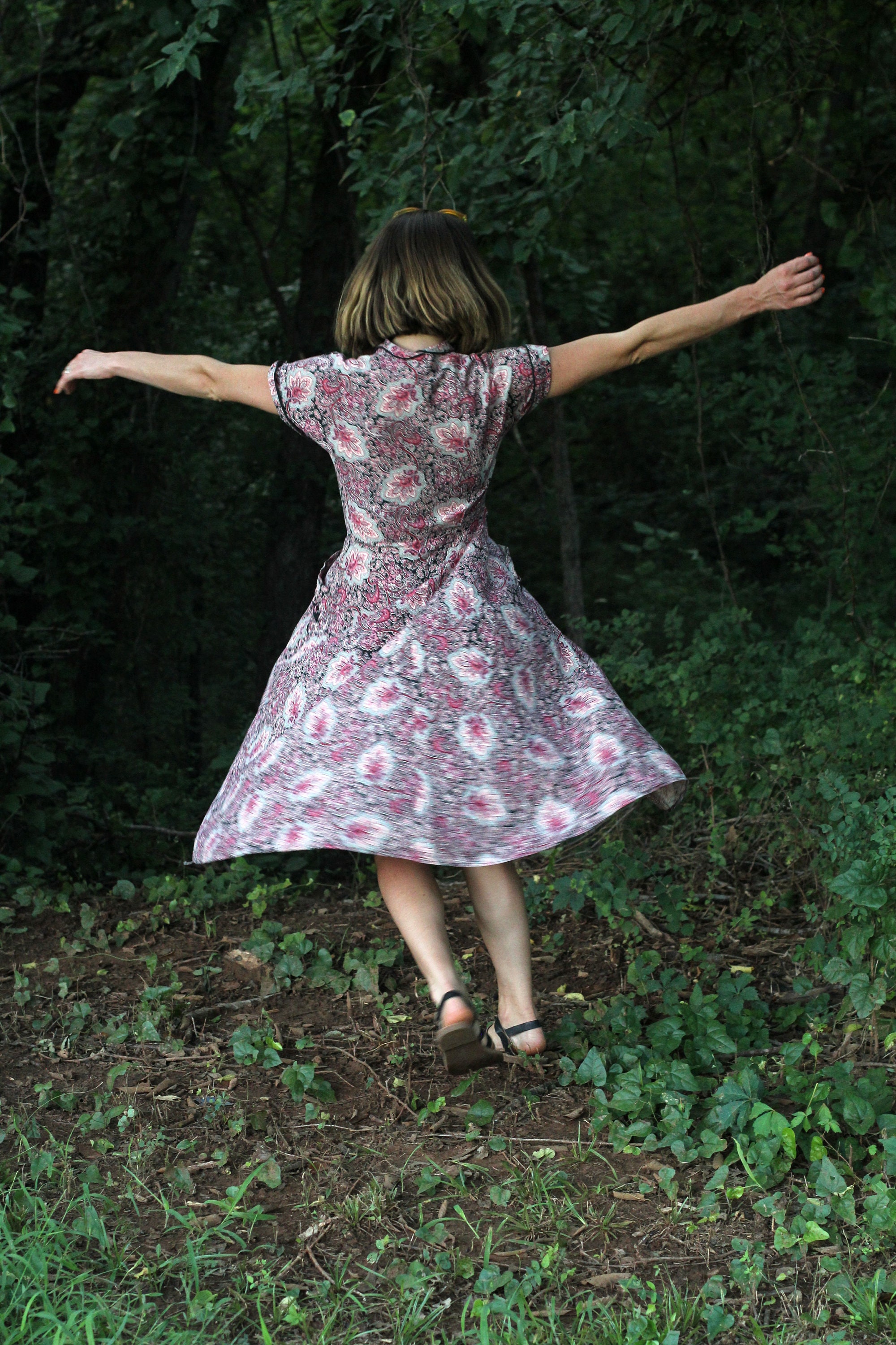 Vintage Paisley Handmade Dress in Pink and Black, Small - Etsy