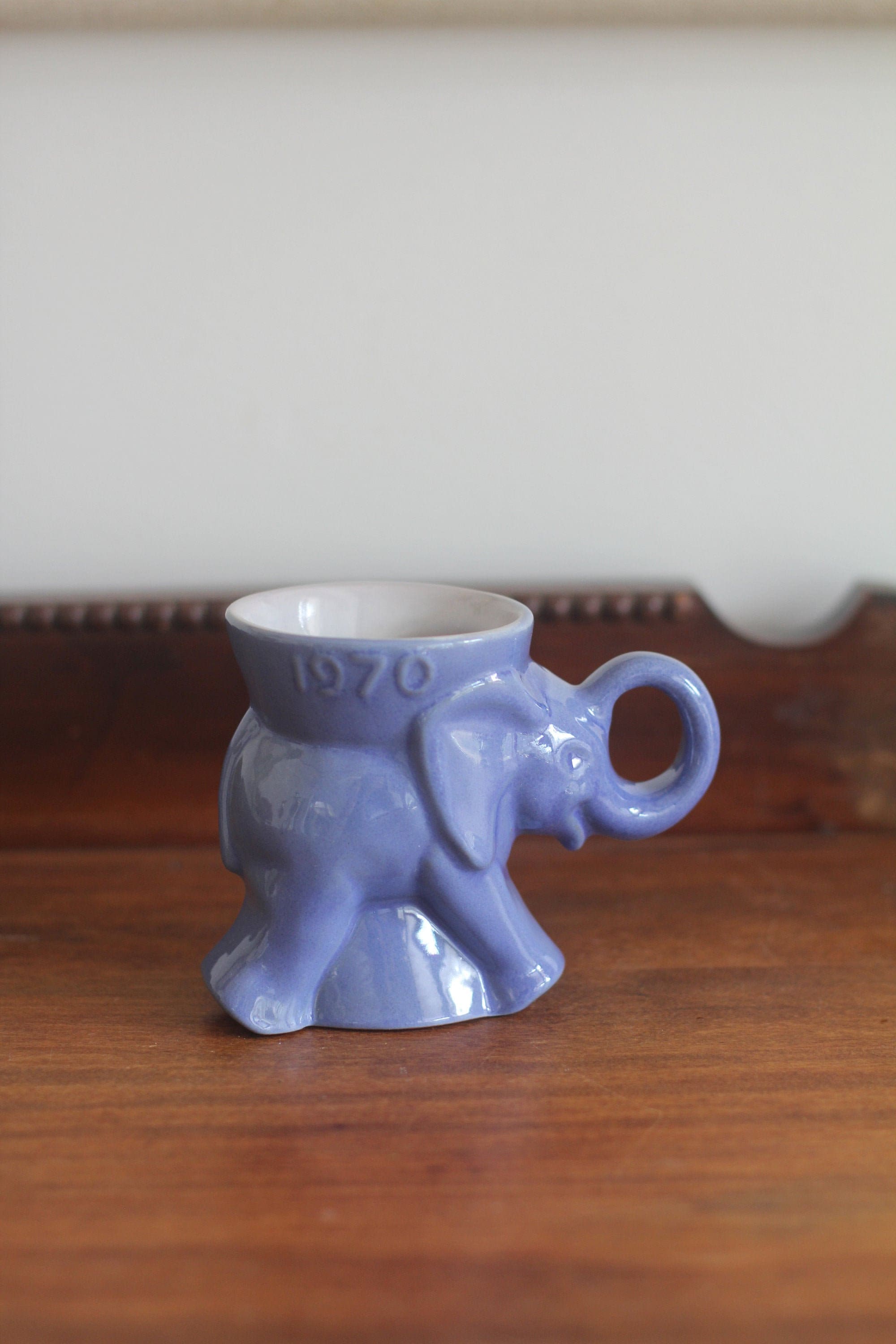 Tasse à Café Céramique Frankoma Pottery - Éléphant Marron - Républicain GOP - Vintage