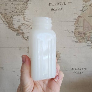 Vintage Milk Glass Spice Jars, Set of Five, No Lid
