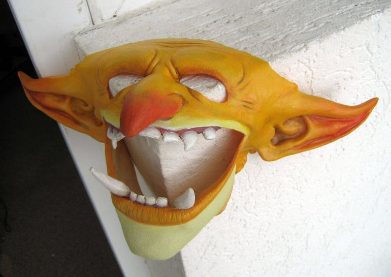 Latex Goblin Mask troll Orc Gretchin Greenskin Mask for Etsy