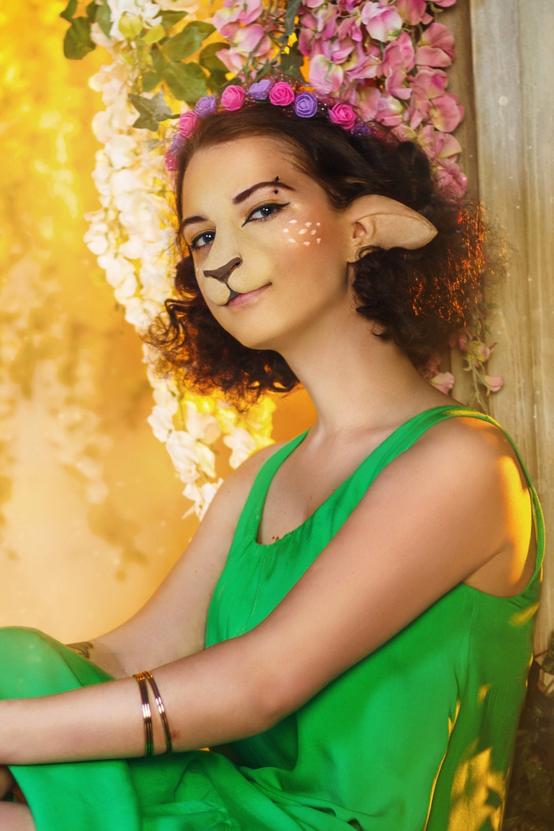 Faun Ears latex animal ears for pan, satyr, deer, saga elf cosplay and LARP