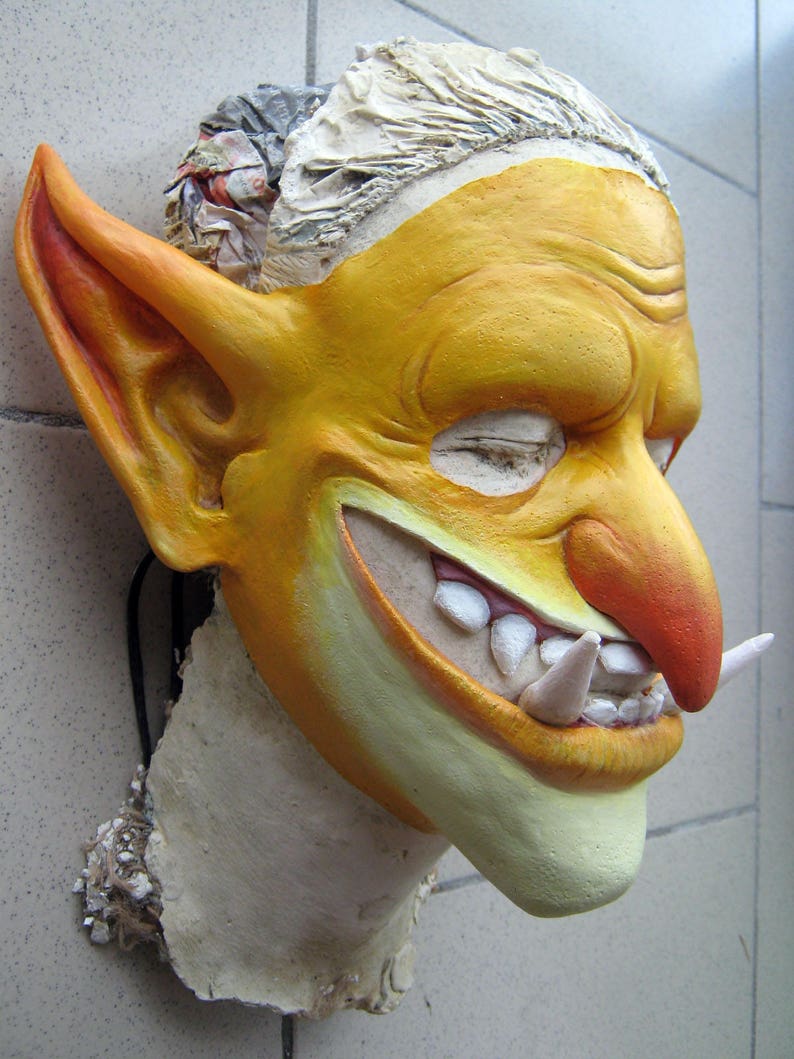 Latex Goblin Mask troll Orc Gretchin Greenskin Mask for Etsy