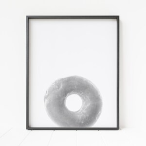 doughnut print, donut print, black and white doughnut, dessert decor, sweets print