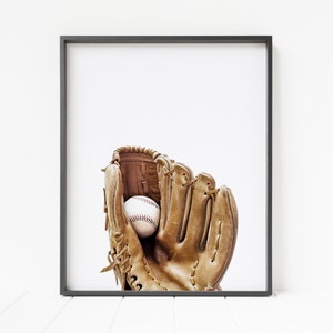 baseball print, baseball mitt print, baseball wall decor, baseball decor, sports wall decor, sports fan art, baseball wall art