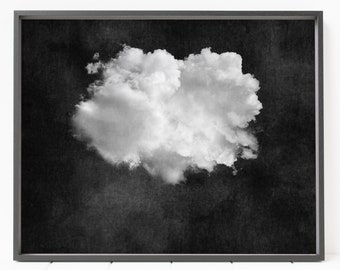 cloud print, dark cloud wall art, moody cloud wall decor