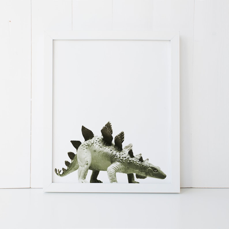SET of THREE Dinosaur Prints Stegosaurus Print Triceratops - Etsy